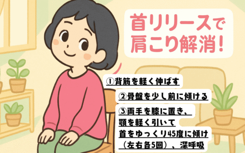 ステップ1 肩こり ストレッチ イラスト