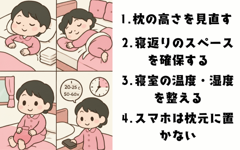 寝室工夫で骨盤ケア！睡眠環境と姿勢改善術