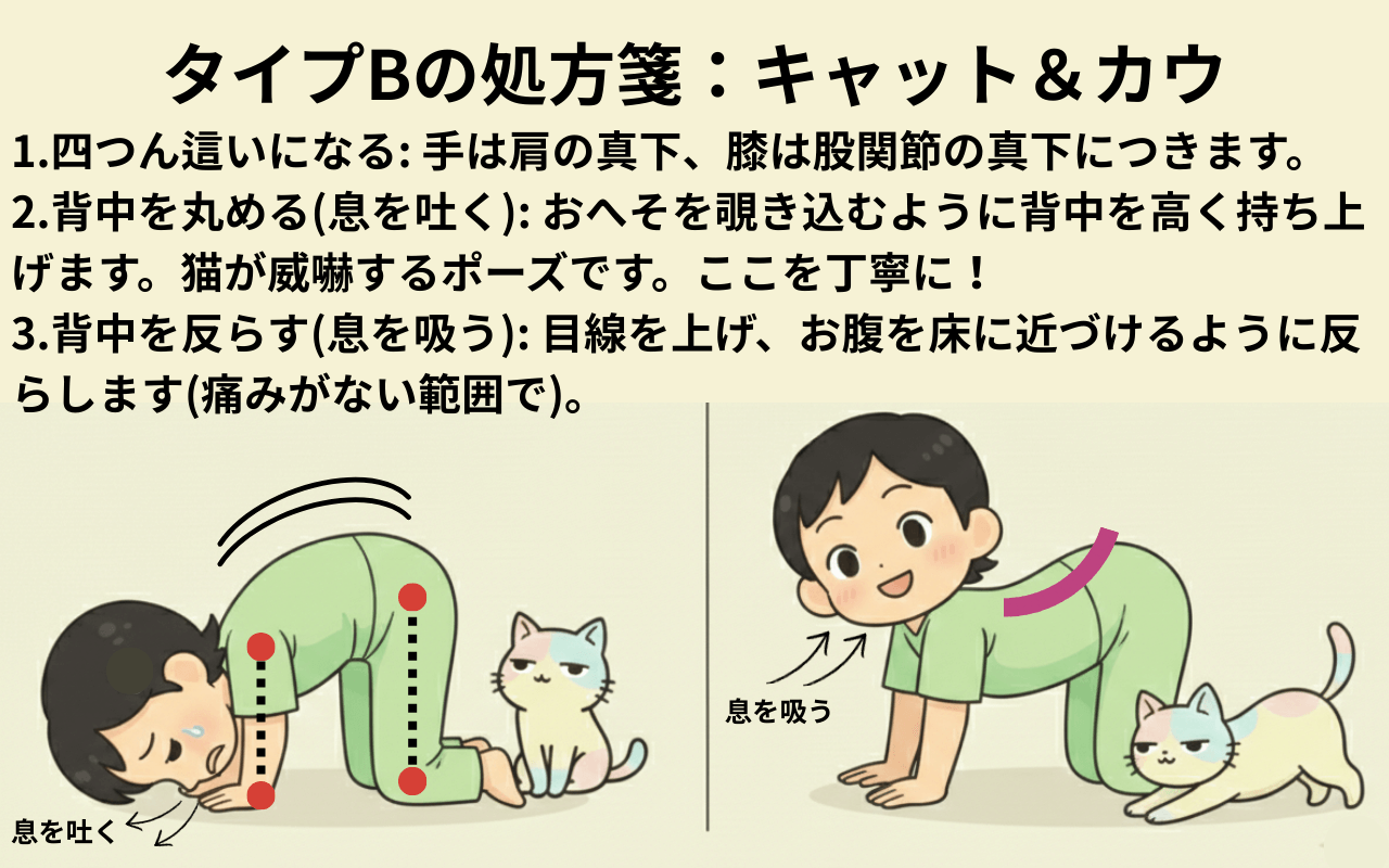 キャット＆カウで背中をリセットする