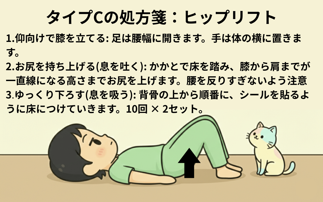 ヒップリフトで体幹とヒップラインを整える