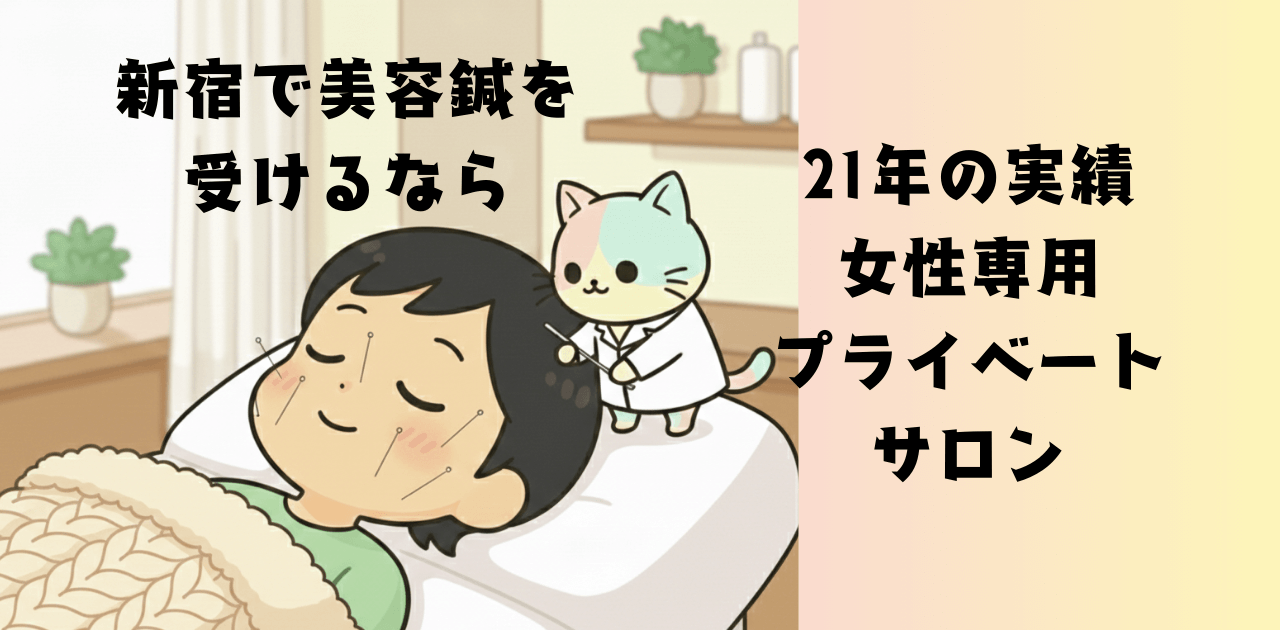 新宿で美容鍼を受けるなら｜美容鍼21年の実績・女性専用プライベートサロンの施術イメージ